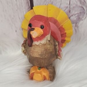 Harvest Fall Thanksgiving Resin Turkey Statue Figurine Decor Decoration 4"